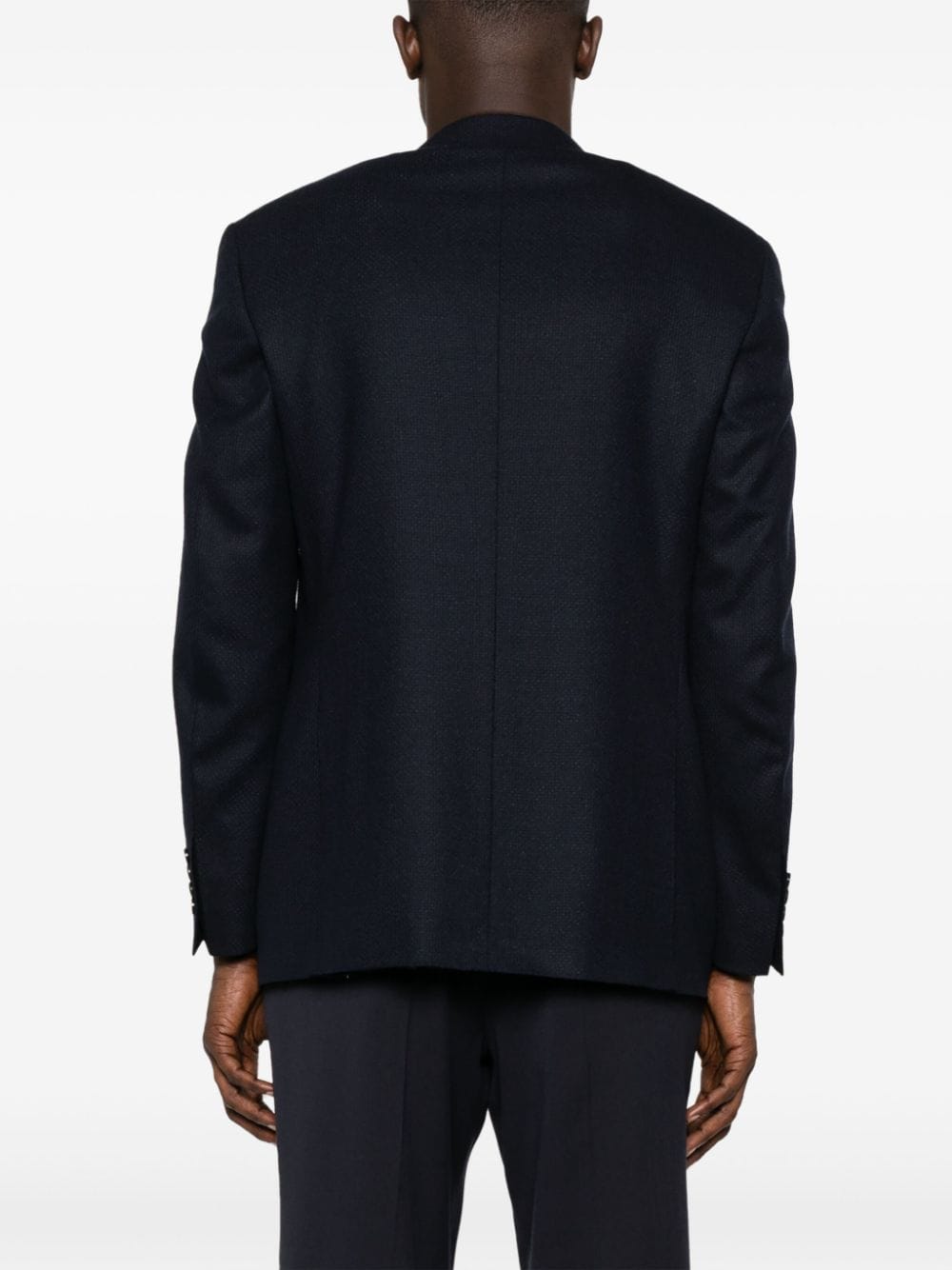 Shop Canali Notched-lapel Single-breasted Blazer In Blue