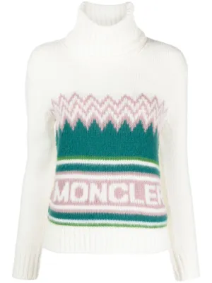 Moncler Intarsia roll neck Wool Jumper Farfetch