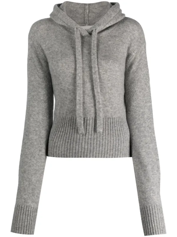 Cropped shop cashmere hoodie