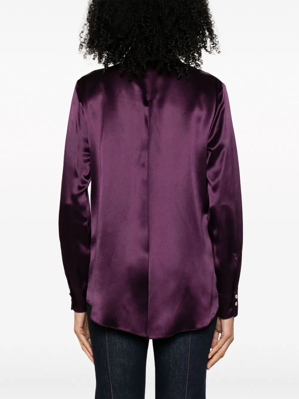 FORTE FORTE SATIN-FINISH LONG-SLEEVE SHIRT