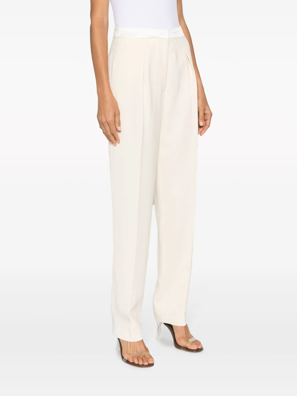 Forte Broek met geplooid detail Beige