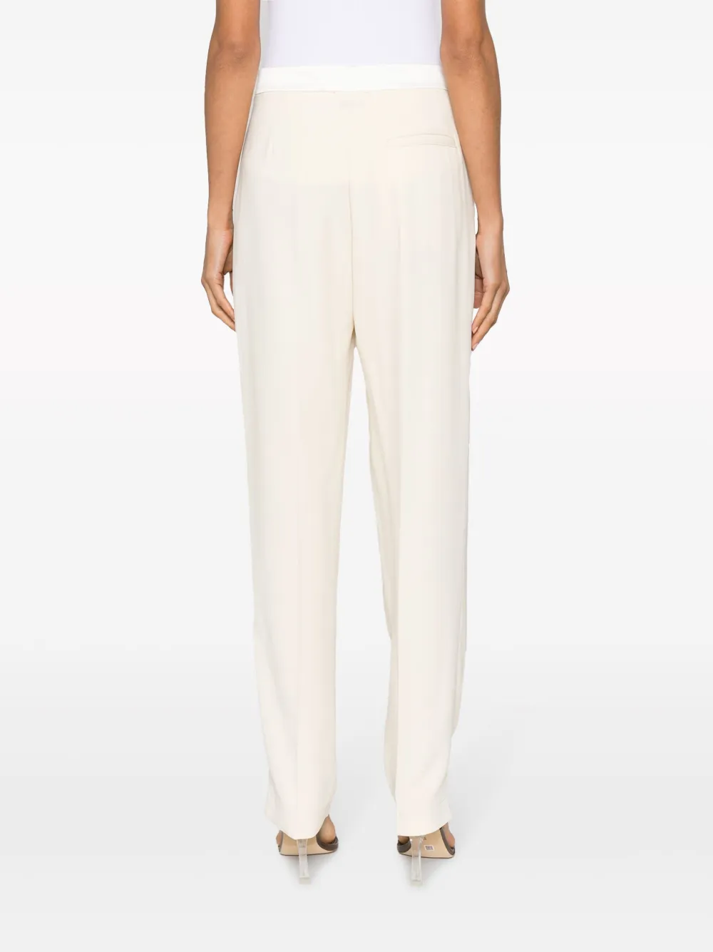 Forte Broek met geplooid detail Beige