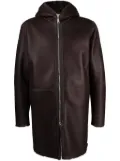 Tagliatore Wilson hooded leather coat - Brown