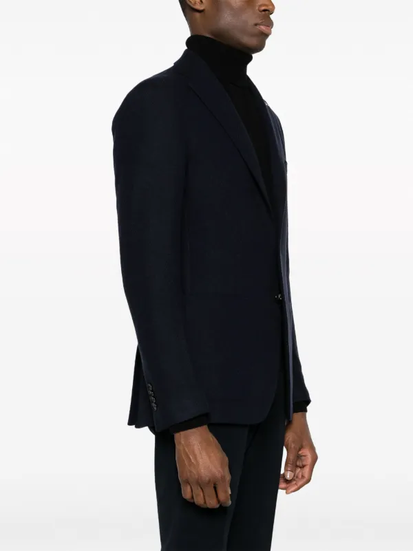 Tagliatore single-breasted Virgin wool-blend Blazer | Blue