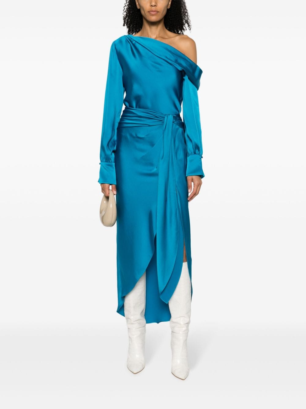 Simkhai Elisabetta draped satin skirt - Blauw