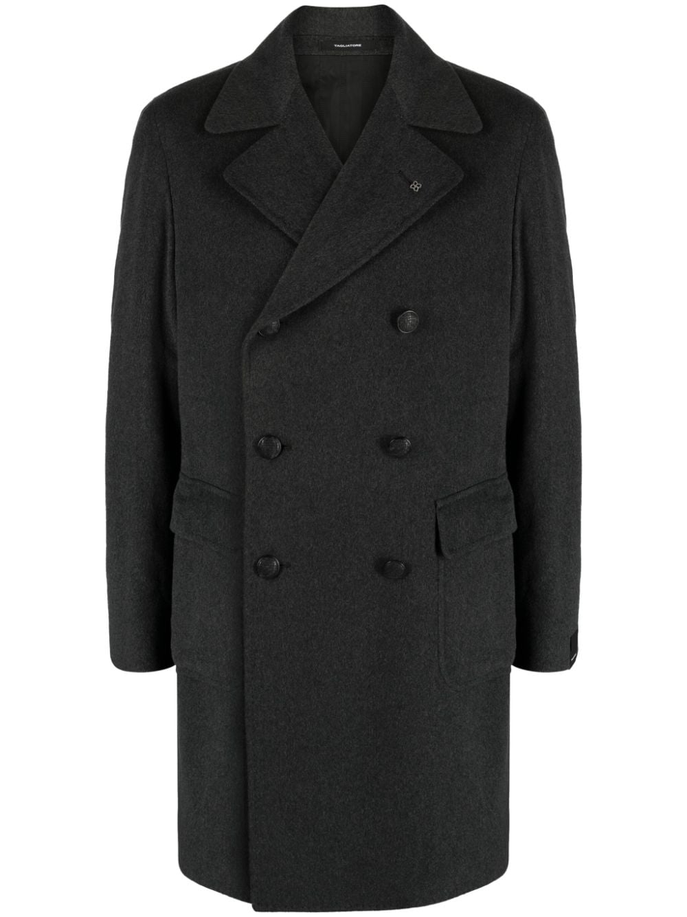 TAGLIATORE LOGO-PLAQUE DOUBLE-BREASTED COAT