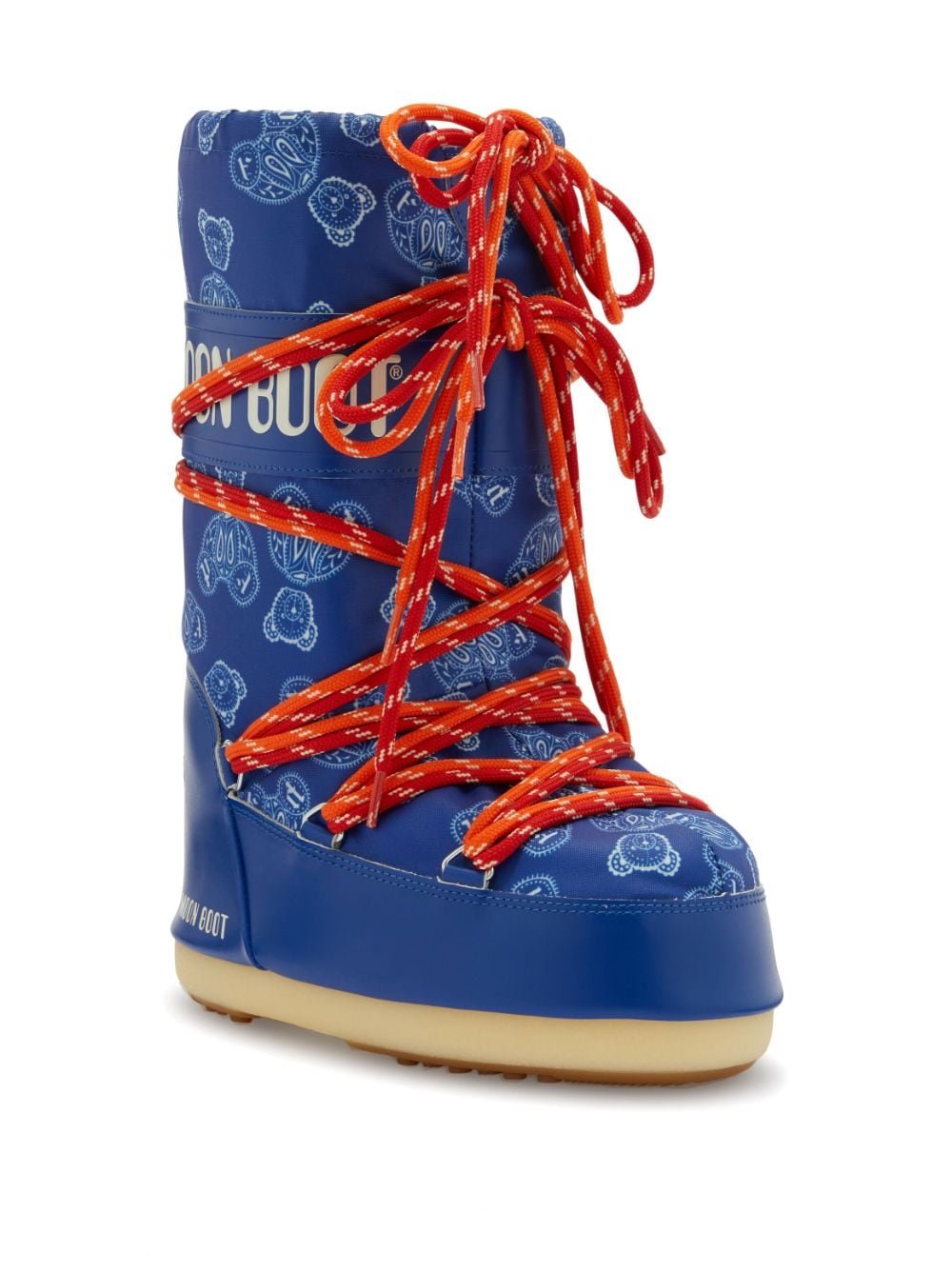 Shop Moon Boot X Palm Angels Icon Bear-print Boots In Blue