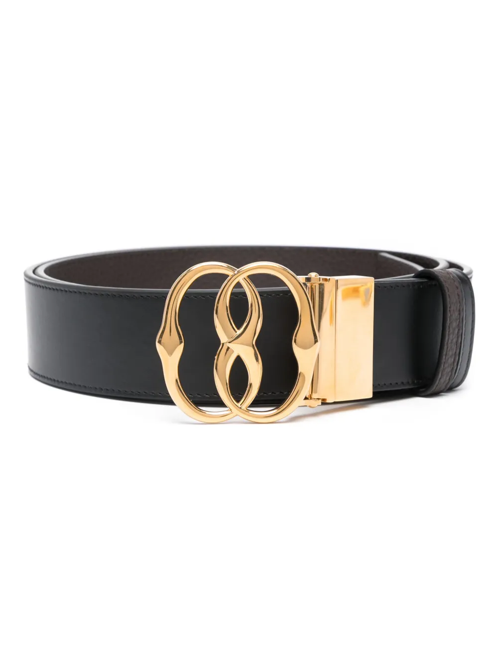 buckle-fastening leather belt