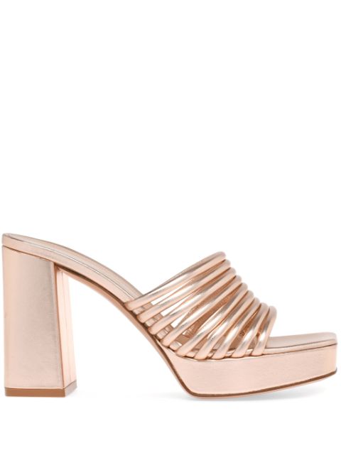 Gianvito Rossi Lena 70mm metallic leather mules Women