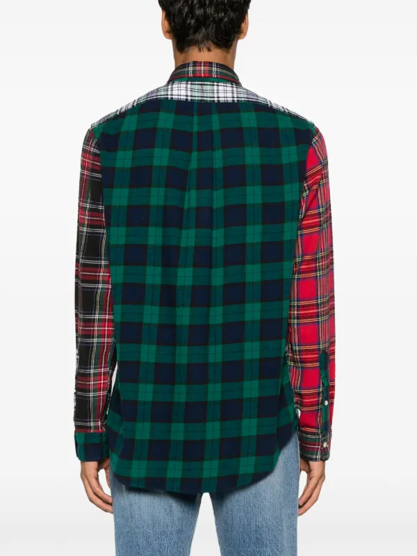 Polo Ralph Lauren Patchwork Checked Flannel Shirt | Red