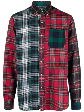 Green and Red Plaid Shirt Men Plaid Shirts for Men Flannel Men's 並行輸入品