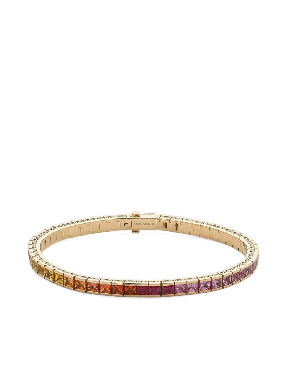 Dolce & Gabbana 18k Yellow Gold Sapphire Tennis Bracelet