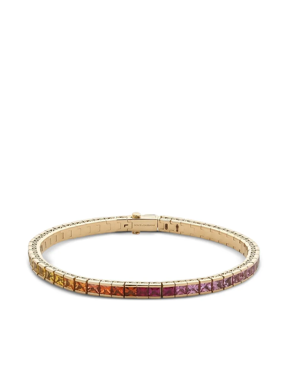 Dolce & Gabbana Bracciale tennis in oro giallo 18 carati con zaffiri