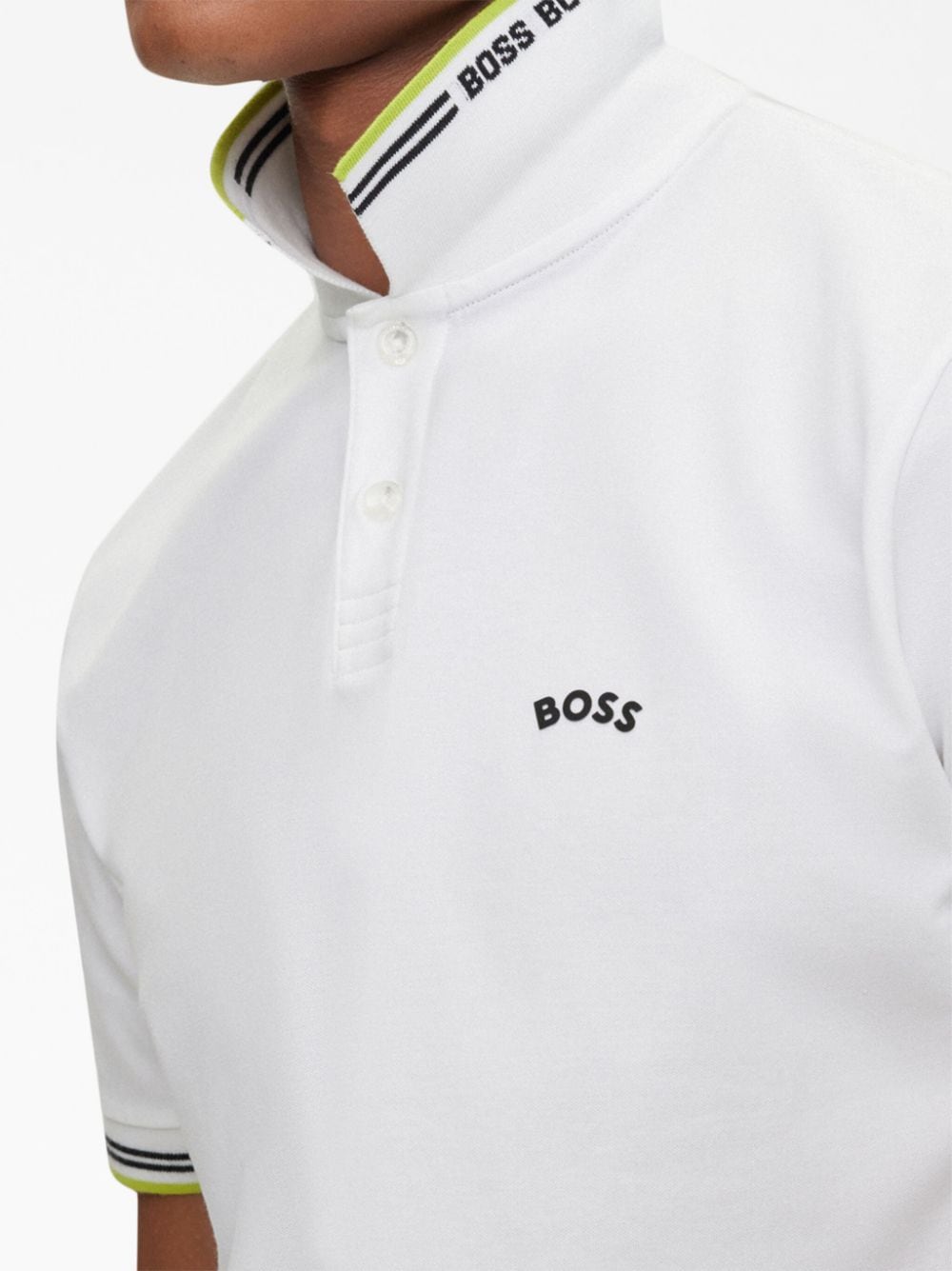 Shop Hugo Boss Logo-print Slim Polo Shirt In White