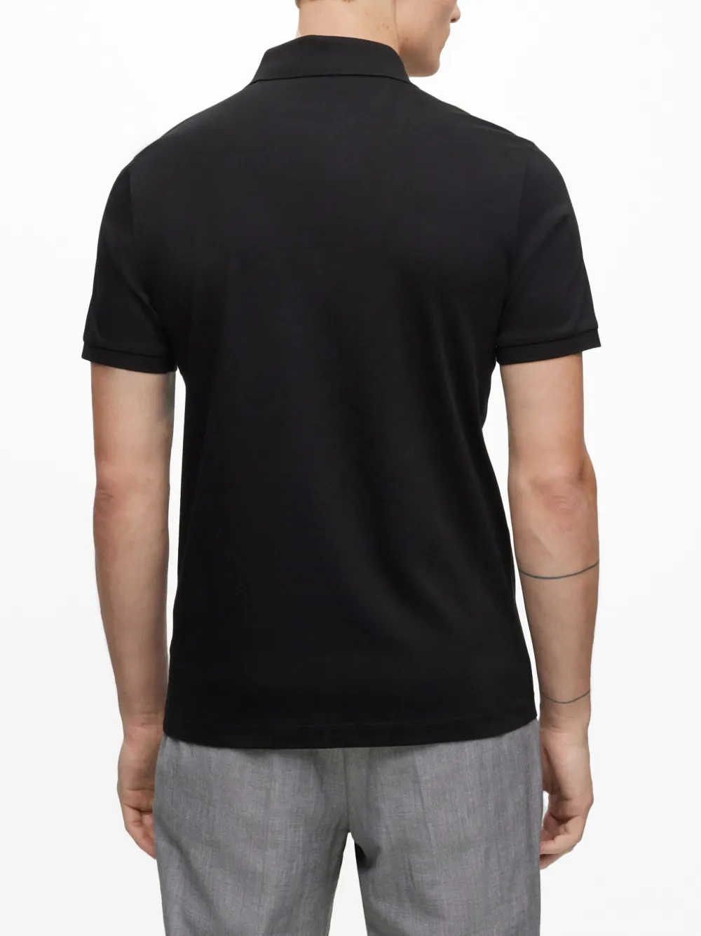 Hugo Boss Regular-fit Polo Shirt In Mercerized Italian Cotton In Black