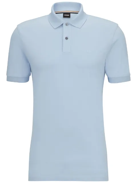 BOSS logo-embroidered cotton piqué polo shirt