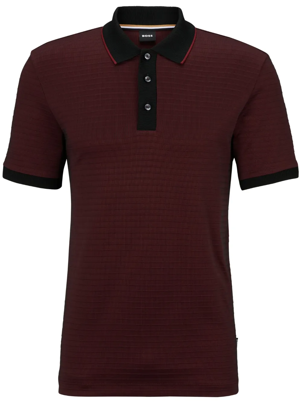 BOSS Camisa polo com padronagem listrada | Vermelho | Image 1