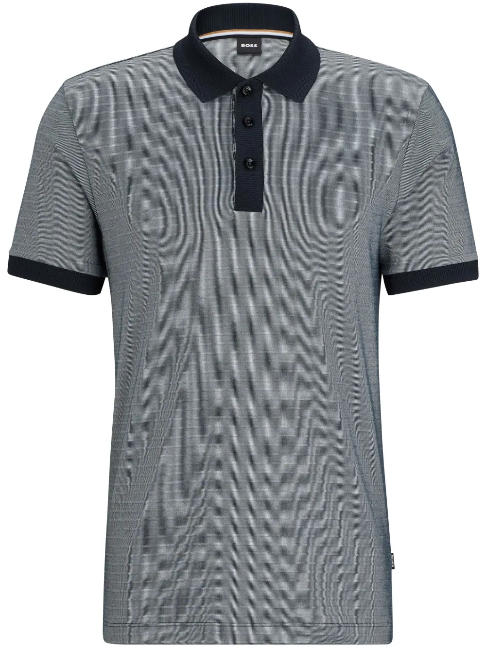 BOSS Camisa polo com padronagem listrada | Azul | Image 1