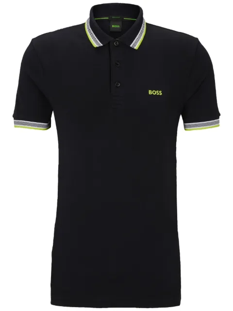 BOSS logo-embroidered cotton piqué polo shirt