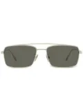 OMEGA EYEWEAR engraved-detail rectangle-frame sunglasses - Silver