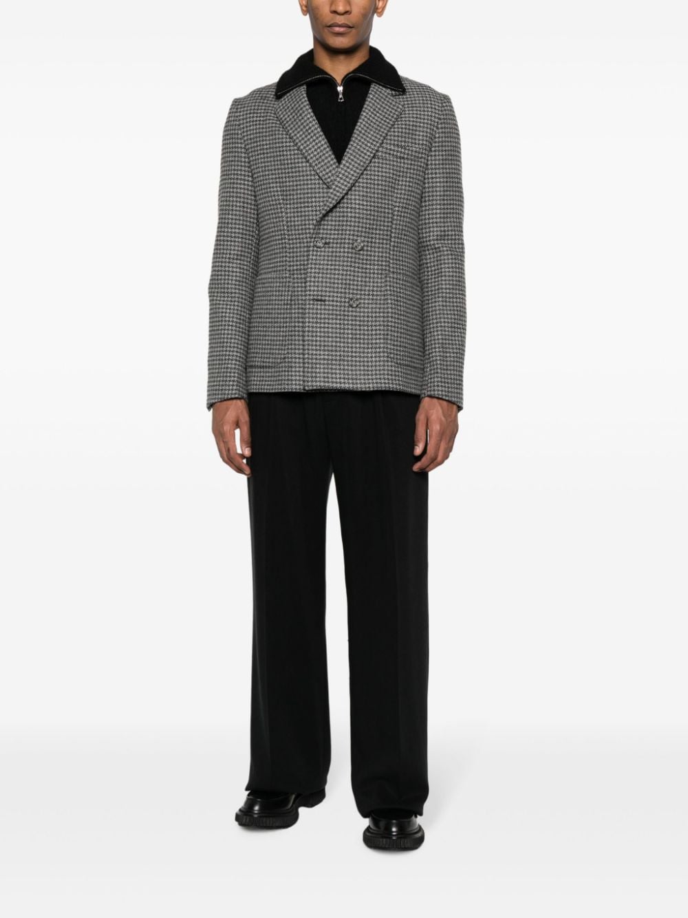 Officine Generale Blazer met pied-de-poule print Grijs