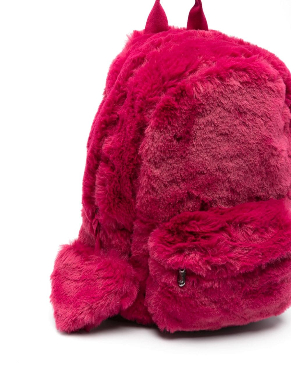 Shop Il Gufo Faux-fur Heart-charm Backpack In Pink