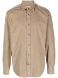 Jacob Cohën logo-embroidered cotton corduroy shirt - Brown