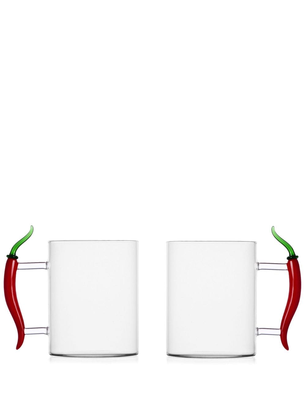 Ichendorf Milano Cylindrical-design Glass Mug (set Of Two) In White