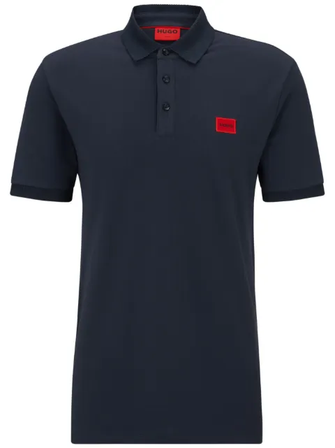 HUGO playera tipo polo de piqué con parche del logo 