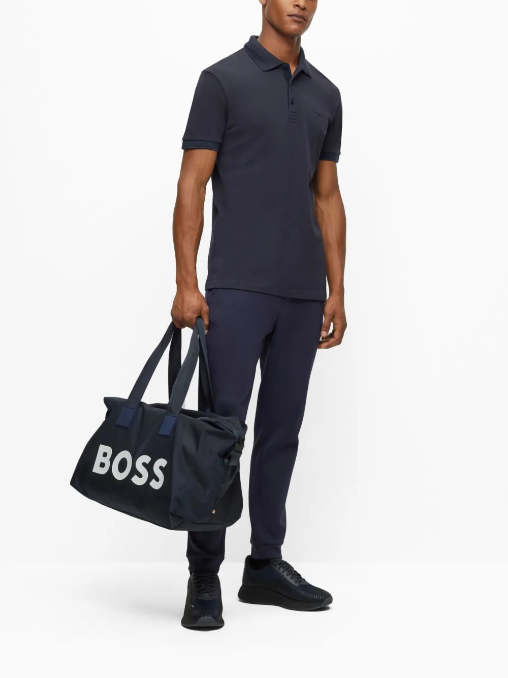 BOSS Poloshirt met geborduurd logo - Blauw