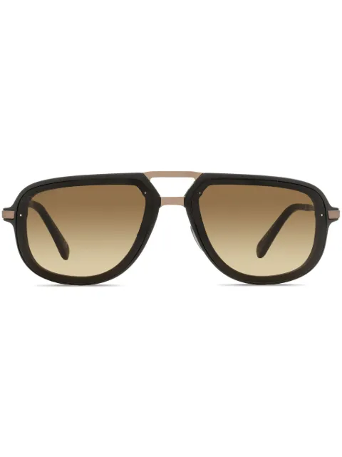 OMEGA EYEWEAR logo-engraved navigator-frame sunglasses