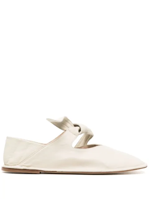 Hereu square-toe leather ballerina shoes