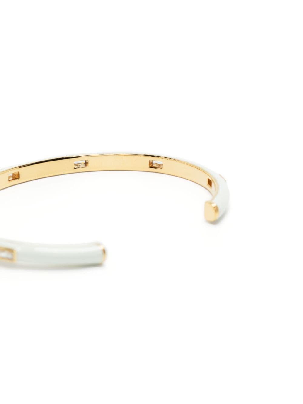 Shop Missoma Enamel & Stone Cuff Bracelet In White