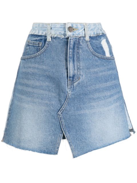 SJYP contrast-waist denim skirt 