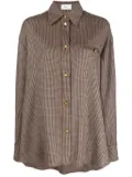 Bally long-sleeve dogtooth-pattern shirt - Brown