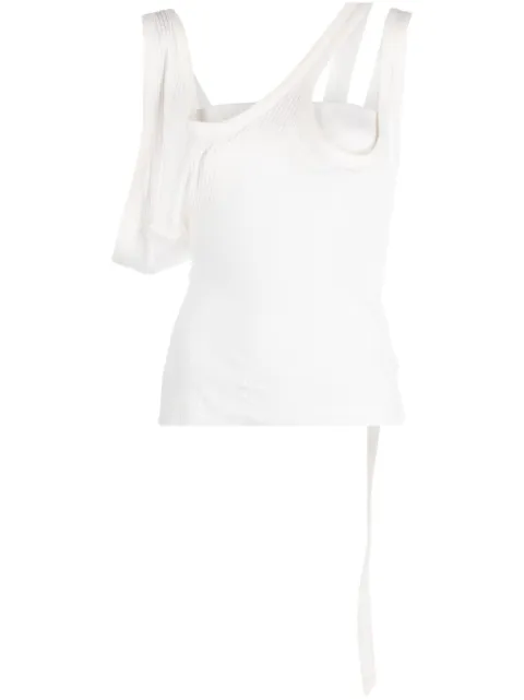 The Attico asymmetric ribbed top