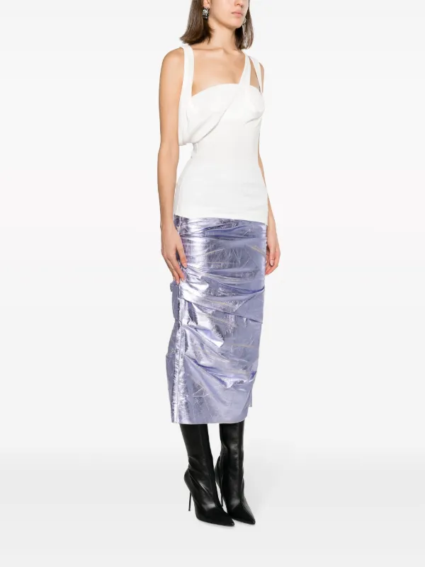 The Attico Asymmetric Ribbed Top | White | FARFETCH