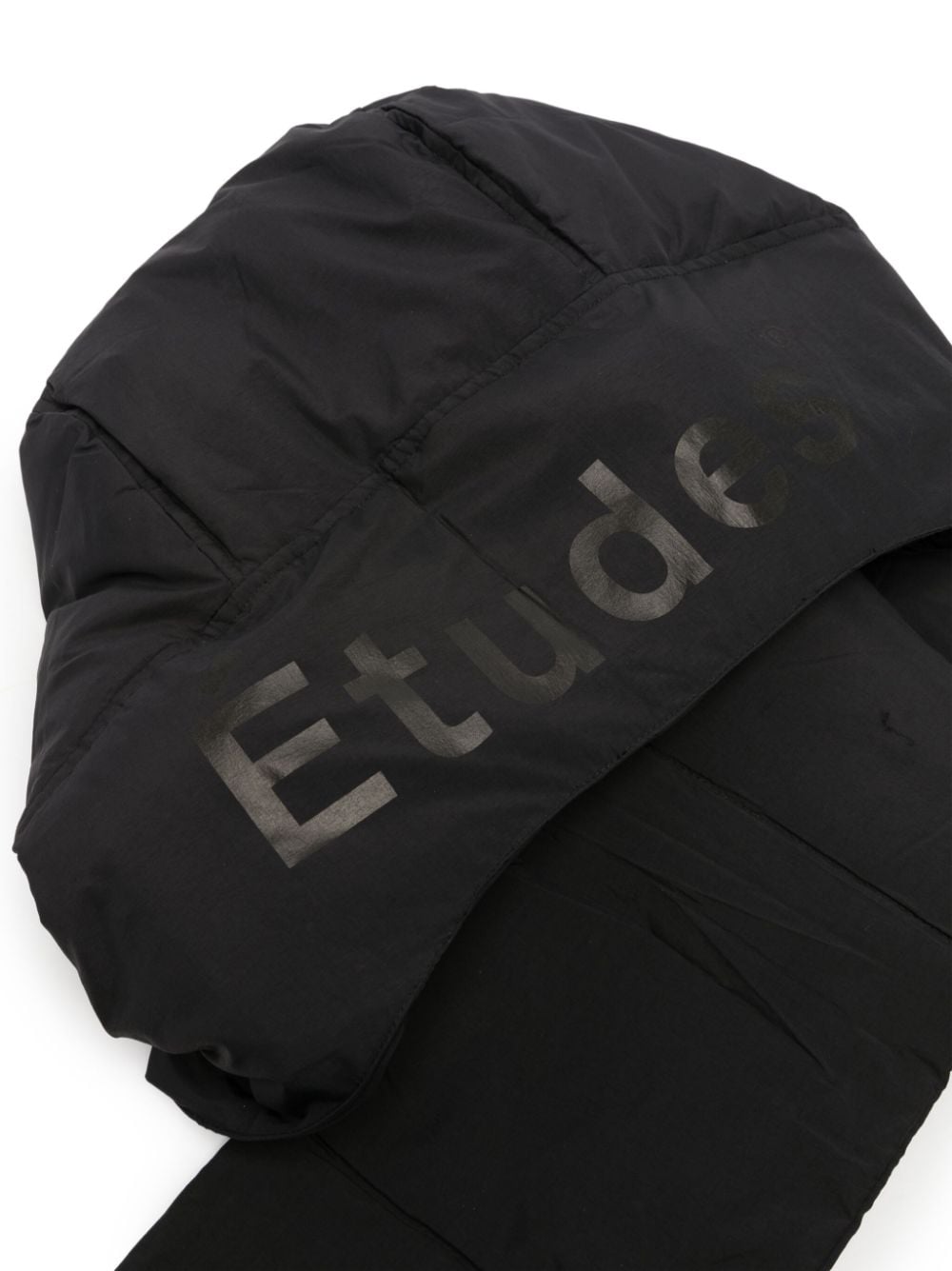 Etudes logo-print hooded scarf - Zwart