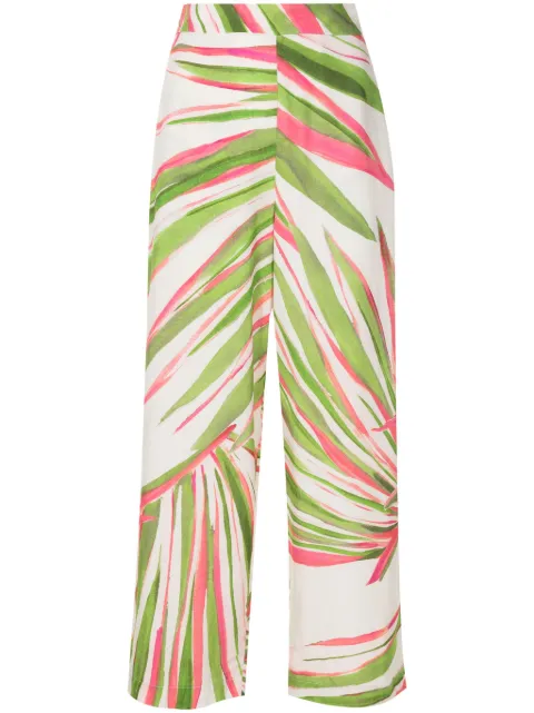 Lenny Niemeyer pantalones capri con hojas estampadas