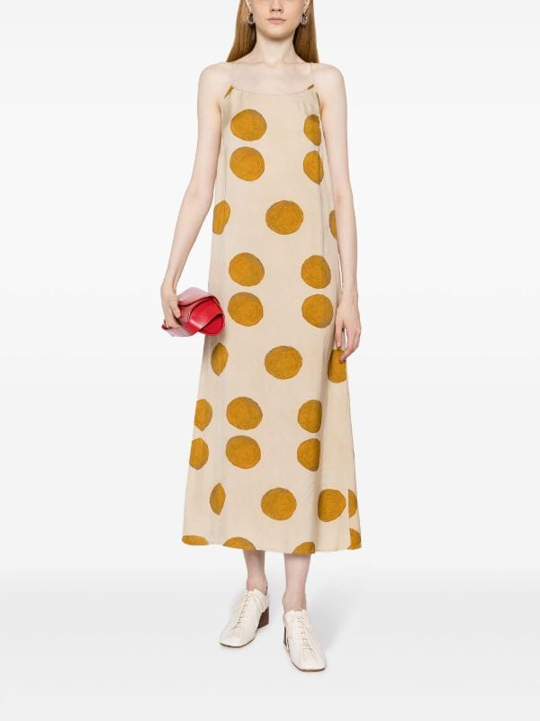 Zara yellow clearance polka dot dress