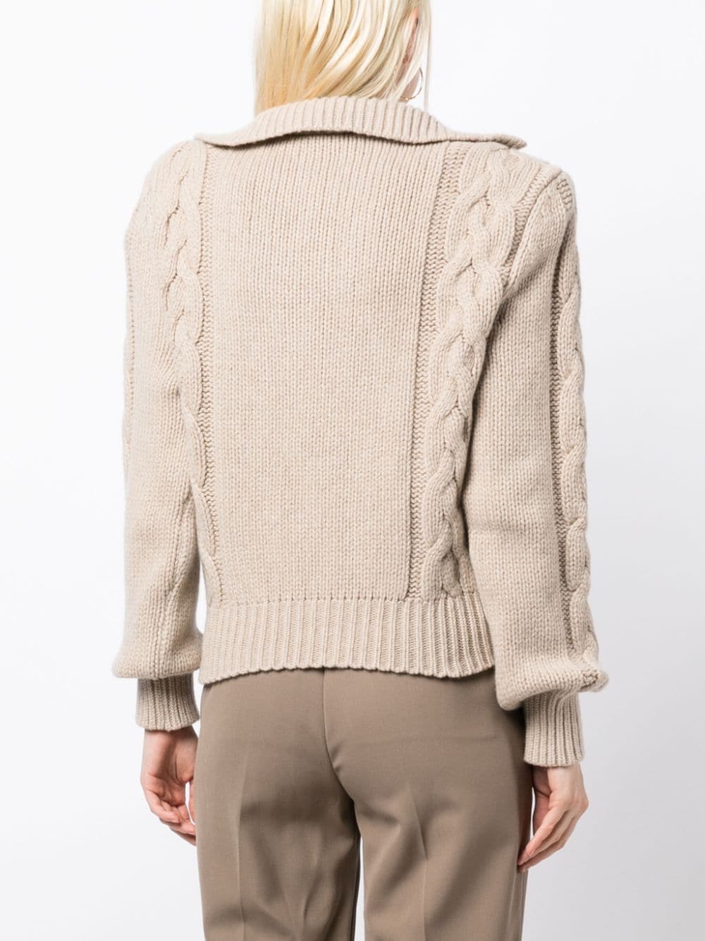 Shop Magda Butrym Cable-knit Cashmere Jumper In Neutrals