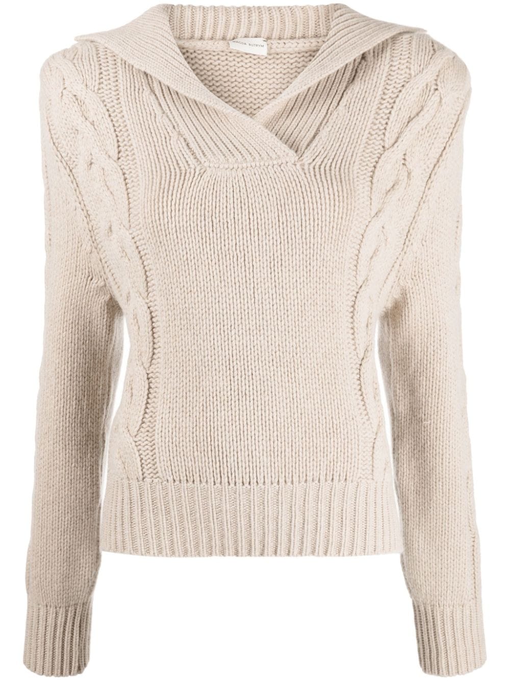 Magda Butrym Cable-knit Cashmere Jumper In Neutrals