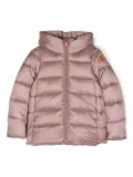 Save The Duck Kids logo-patch hooded padded jacket - Pink