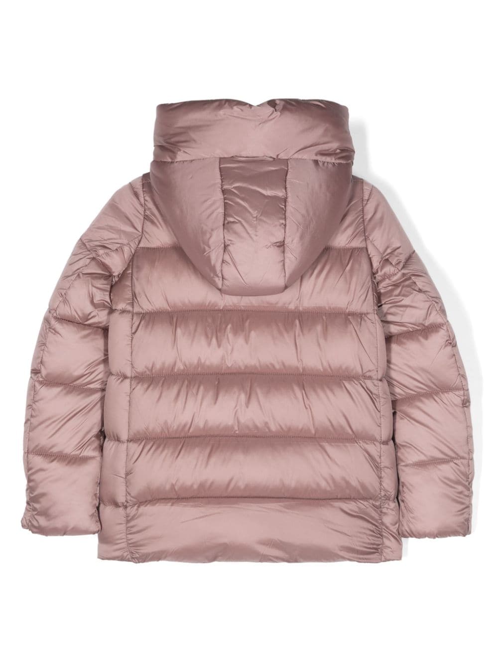 Save The Duck Kids logo-patch hooded padded jacket - Roze
