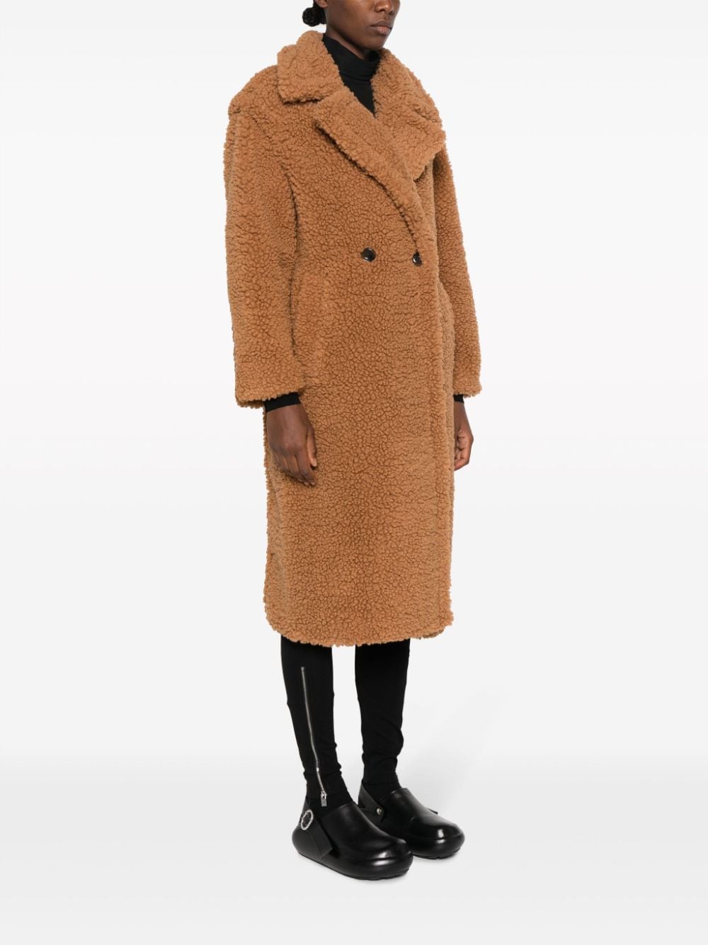 Shop Ugg Gertrude Double-breasted Teddy Coat In Brown