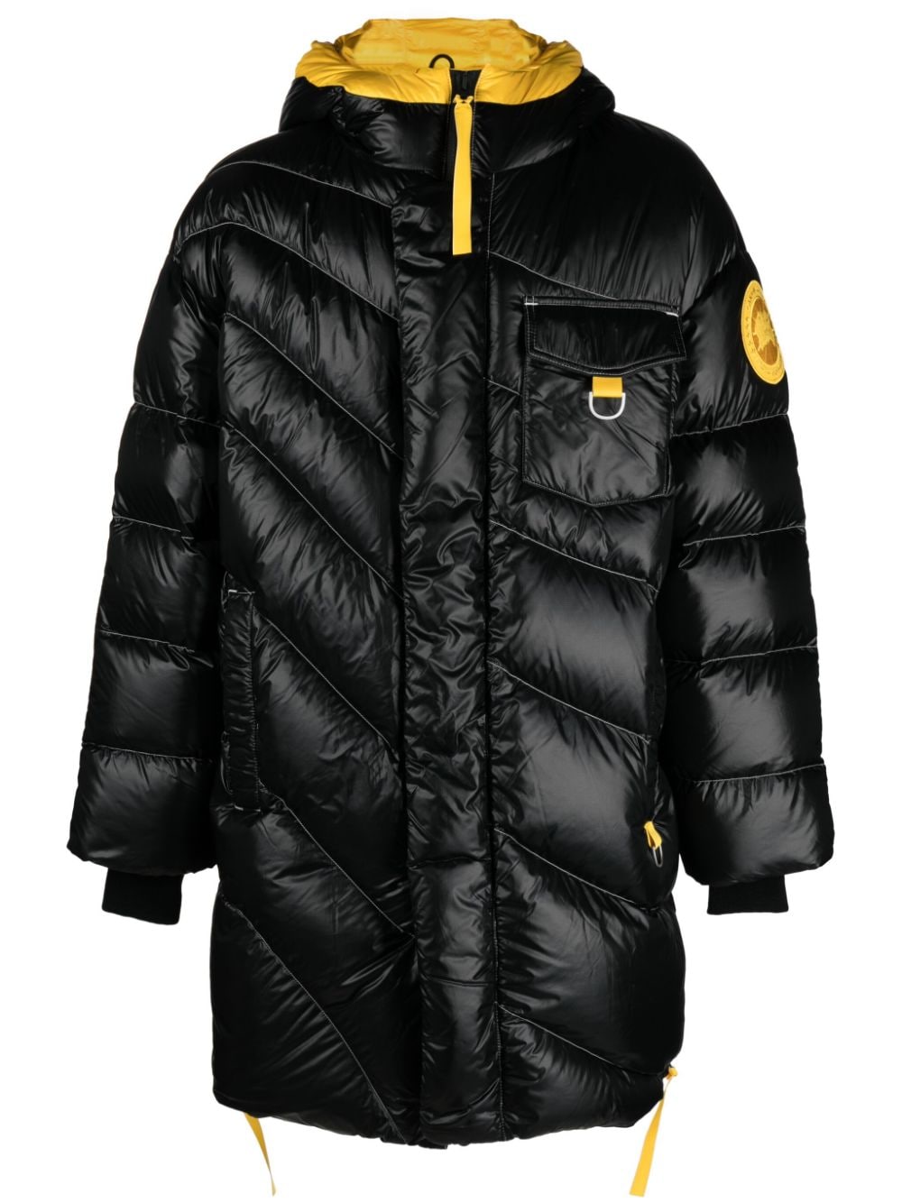 Canada Goose X Pyer Moss Hooded Quilted Down Coat In Black