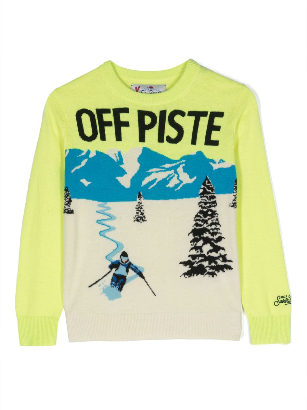 Shop Mc2 Saint Barth Off Piste Patterned-intarsia Jumper In Yellow