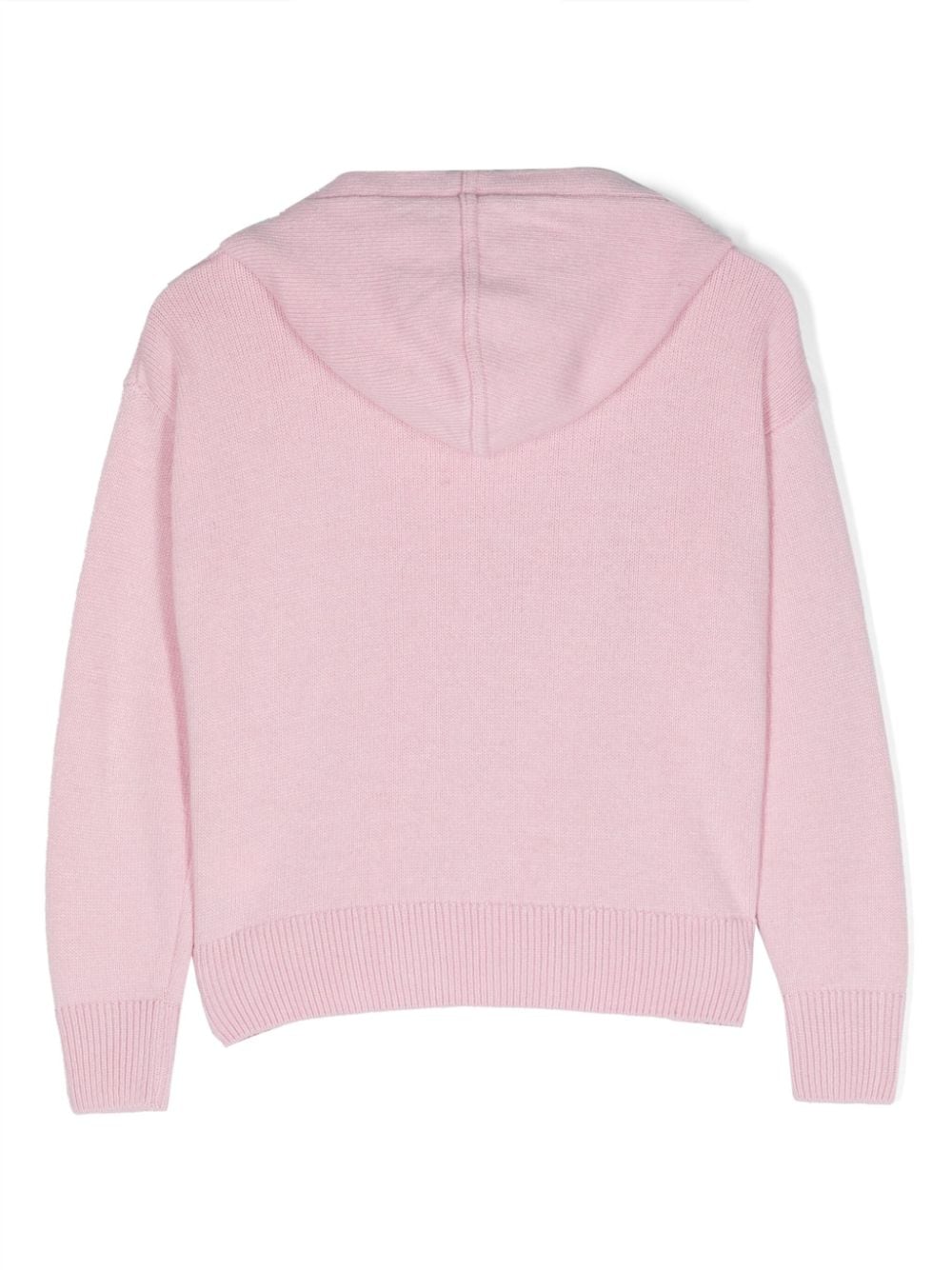 Shop Mc2 Saint Barth Appliqué-logo Knitted Hoodie In Pink