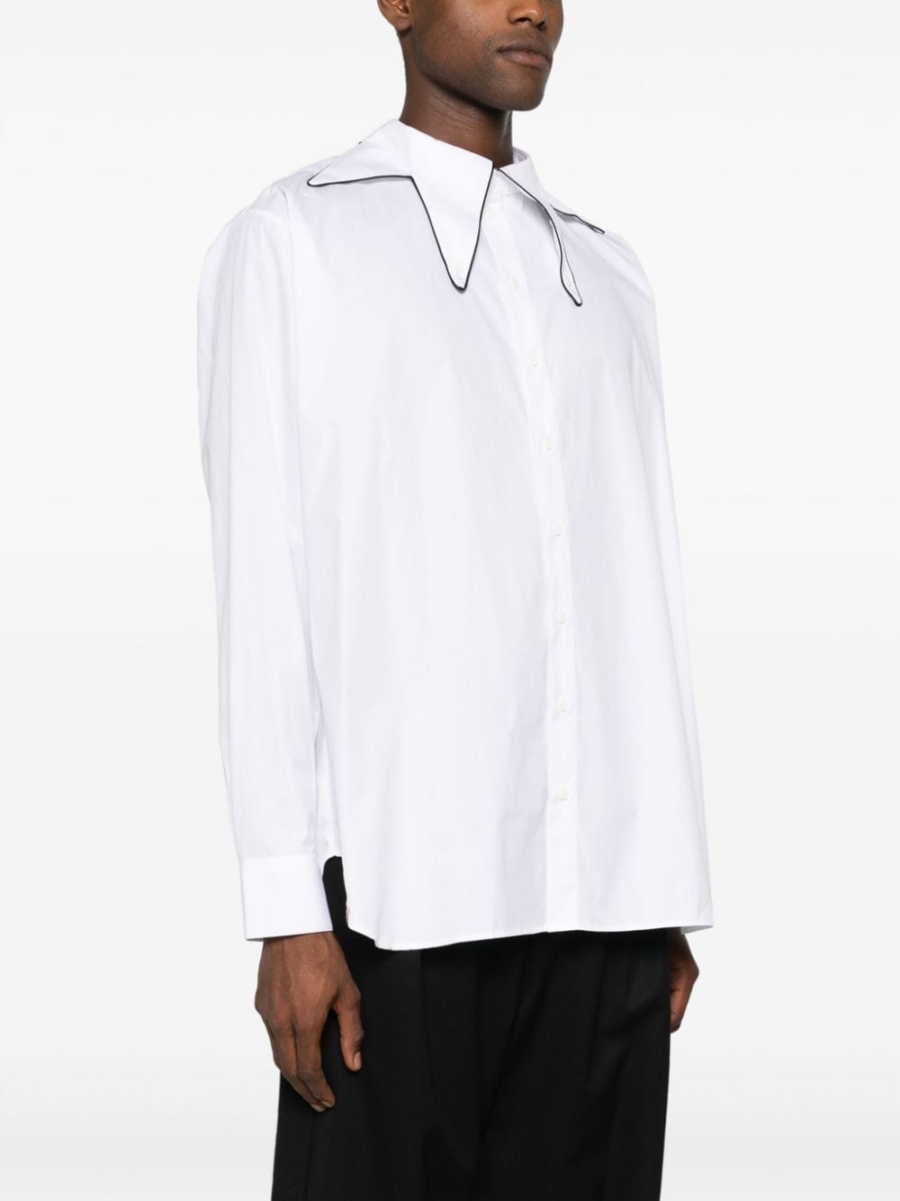 Shop Charles Jeffrey Loverboy Star-collar Organic Cotton Shirt In White