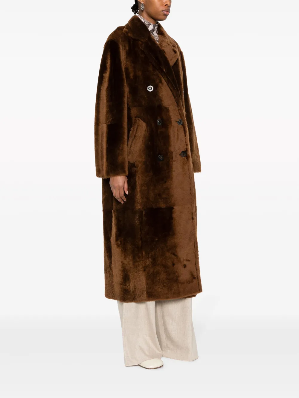 Max Mara Jas met dubbele rij knopen Bruin